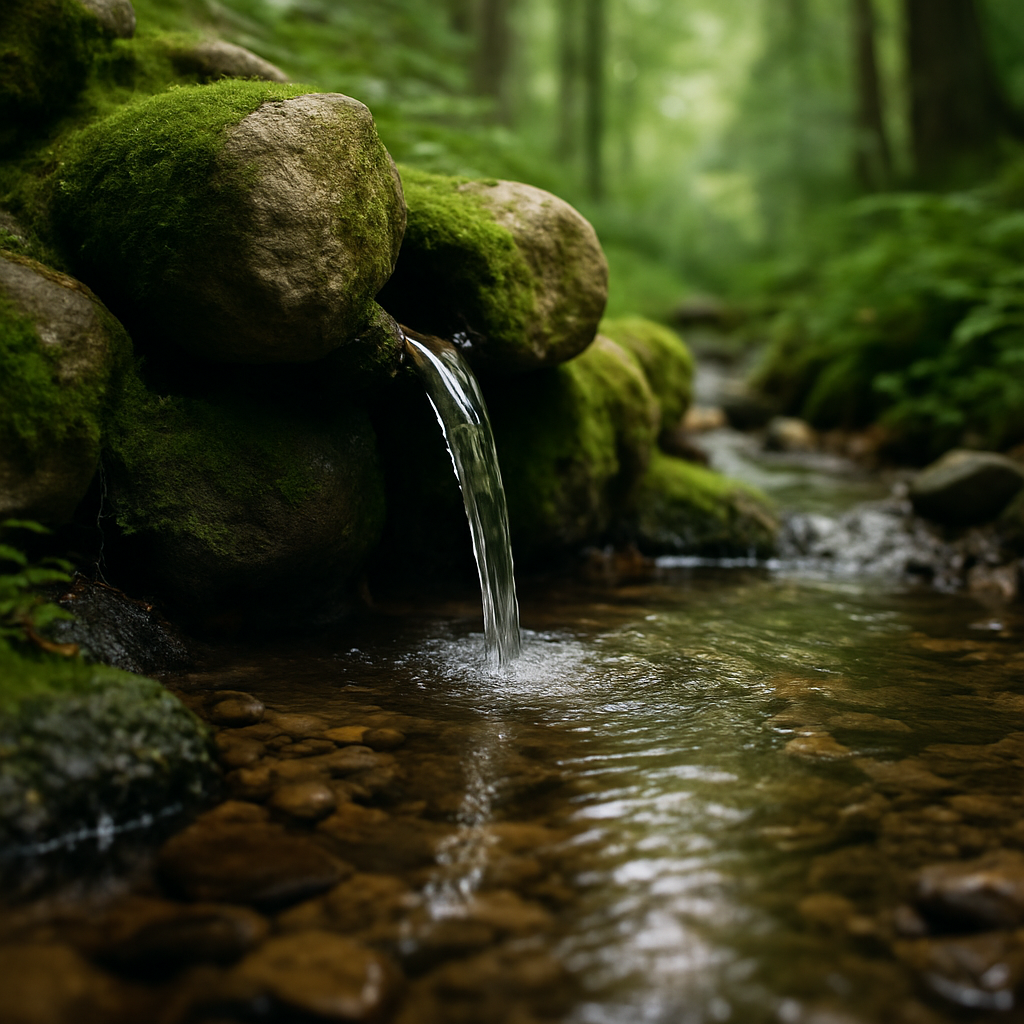 Wasserquelle im Wald